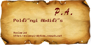 Polányi Abdiás névjegykártya